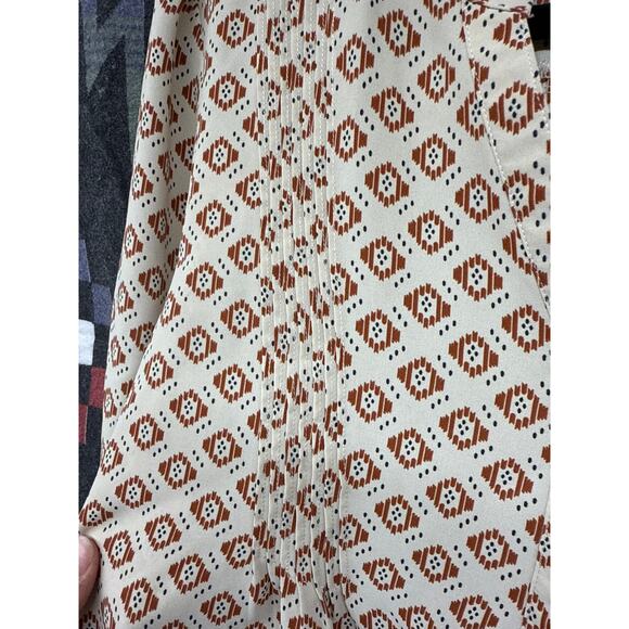 Flag & Anthem Cream Blouse Medium Boho Hippie Professional Tribal Earth Crunchy - Picture 6 of 7